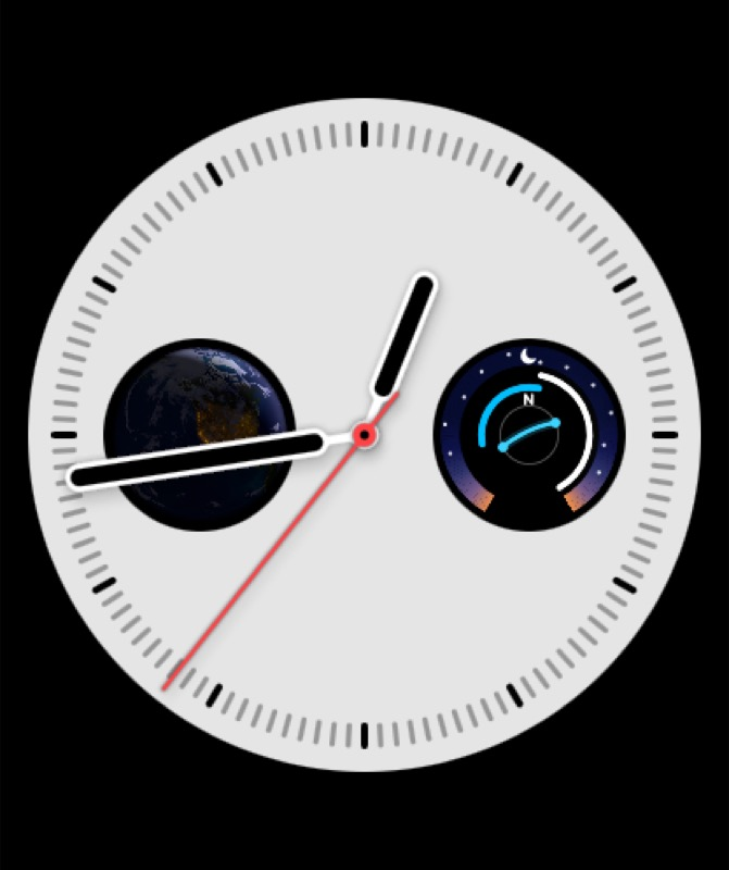 AstroGauge circular Night Clock complication installed on the Infograph watch face