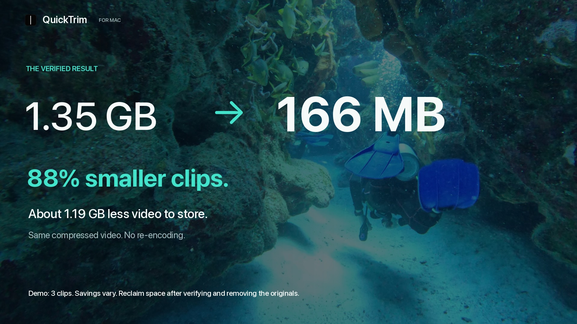 Landscape QuickTrim film: a measured example of smaller video clips